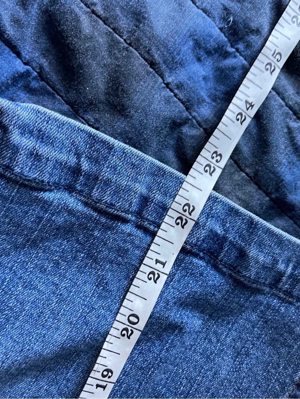 Vintage 90s St. John’s Bay Classic Blue Denim Midi Skirt with Front Slit - Picture 6 of 6